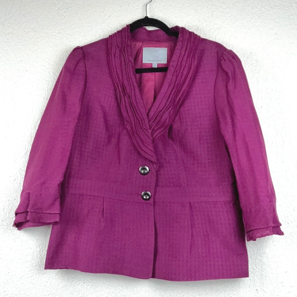 Classiques Entier Magenta Blazer - XL- Silk Blend Modern Chic #GirlBoss